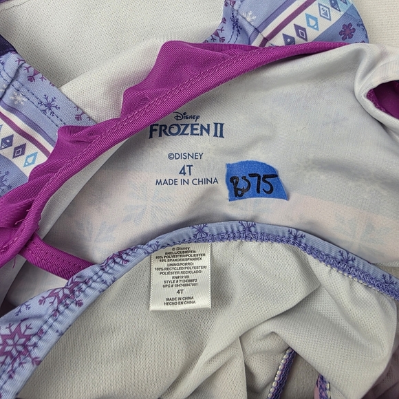 Disney Frozen Themed Tankini Swimsuit Anna Elsa Size 4T BS75 - Picture 3 of 3